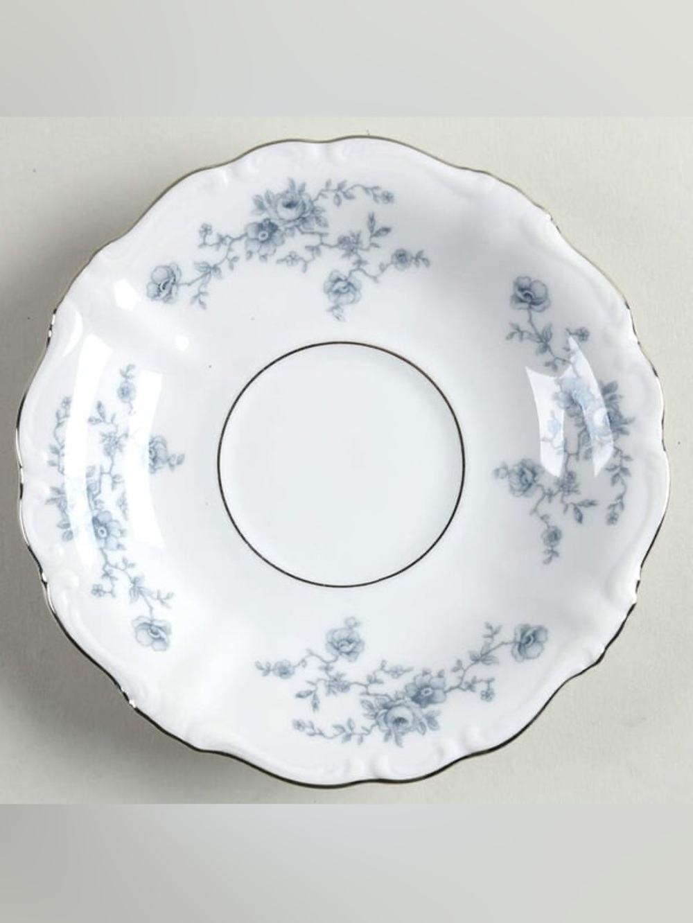 Vintage Johann Haviland Blue Garland Porcelain Saucer - Blue Floral